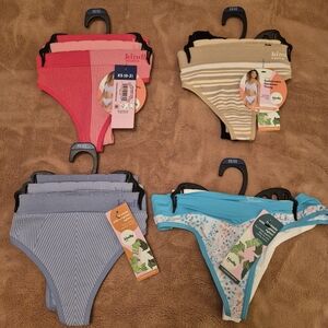 NWT Lot Of 4 Kindly Yours Packs Of Thongs Size XS, 11 Total Thongs In The Sale